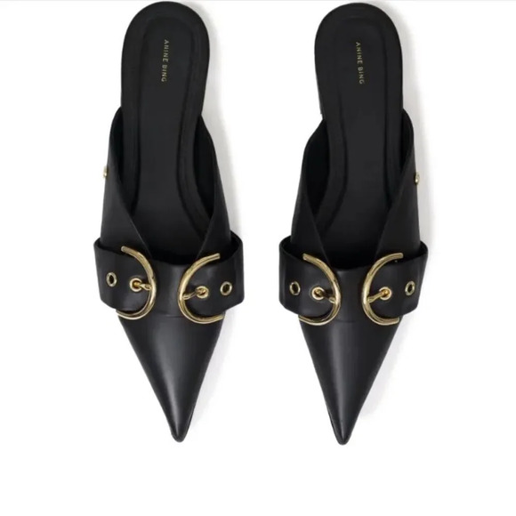 ANINE BING Zoe buckle-detail mules
